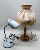 Две Лампы настольные с абажуром и металлическая в ретро стиле