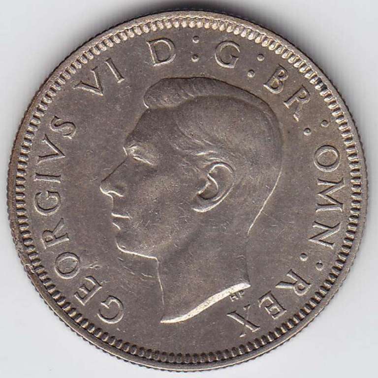 (1937) Монета Великобритания 1937 год 1 шиллинг &quot;Георг V&quot;  Серебро Ag 500  XF