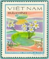 (1980-008a) Марка Вьетнам "Нимфоиды указательные"  Без перфорации  Водяные цветы III O