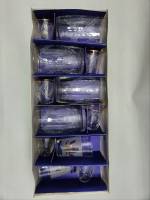 Набор стаканы прозрачные и стопки золотые колосья (12 предметов) 