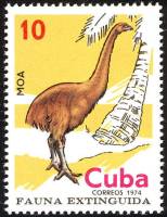 (1974-064) Марка Куба "Большие моа"    Ископаемые птицы III Θ