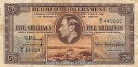 (№1937P-8b) Банкнота Бермудские острова 1937 год "5 Shillings"