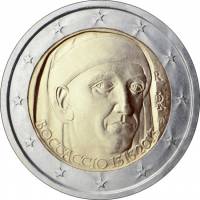 (013) Монета Италия 2013 год 2 евро "Джованни Боккаччо"  Биметалл  UNC