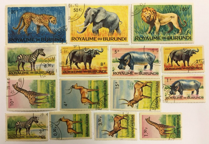 (--) Набор марок Бурунди &quot;15 шт.&quot;  Гашёные  , III Θ