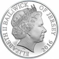 () Монета Остров Джерси 2016 год 5 фунтов ""   UNC