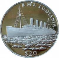 () Монета Либерия 2000 год 20  ""    AU