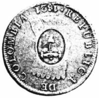  Монета Бразилия 1835 год 960     Биметалл (Серебро - Ниобиум)  UNC
