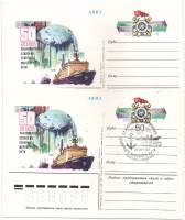 1982-108 Почтовая карточка СССР Северный морской путь 50 лет освоения   2 шт ,  С гашением и без