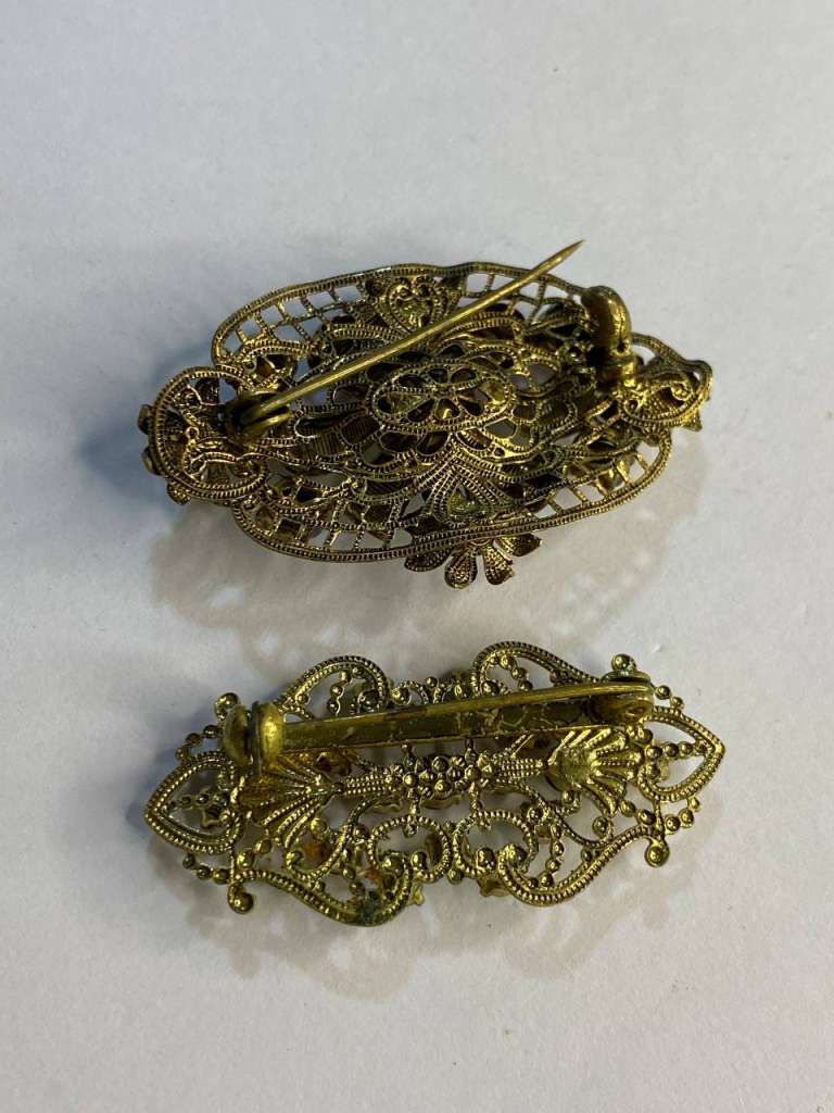 Брошь филигранная винтаж Чехословакия, 2 шт