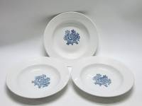 Тарелки 3 шт суповые ЗИК Конаково диаметр 22 см голубой цветок