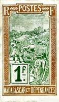 (№1916P-11 B) Банкнота Мадагаскар 1916 год "1 Franc"