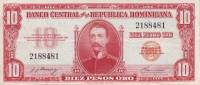 (№1962P-93a.1) Банкнота Доминиканская Республика 1962 год "10 Pesos Oro" (Подписи: José J)