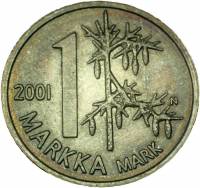 () Монета Финляндия 2001 год 1  ""   Медь-Никель  UNC