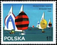 (1965-031) Марка Польша "Класс Кадет"   Чемпионат мира по парусному спорту II Θ