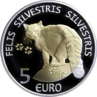 (№2015) Монета Люксембург 2015 год 5 Euro (Дикая кошка)