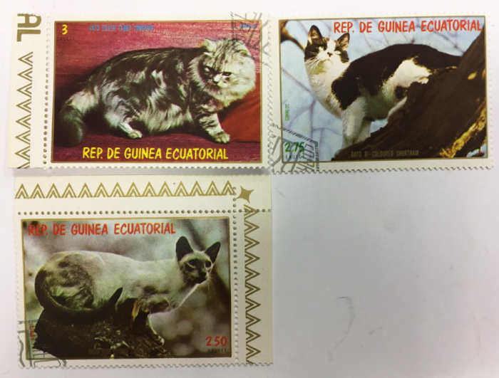 (--) Набор марок Гвинея Экваториальная &quot;3 шт.&quot;  Гашёные  , III Θ