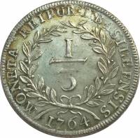 (№1764km167(basel)) Монета Швейцария 1764 год ⅓ Thaler