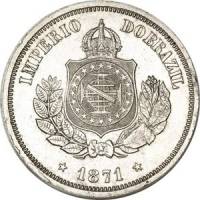 (№1871km482a) Монета Бразилия 1871 год 50 Reacute;is