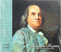(2006,1 м. unc, 1 д + 4 почтовых марки) Набор США 2006 год  Бенджамин Франклин  UNC+PROOF