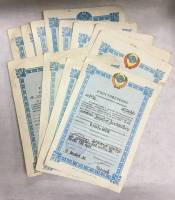 Удостоверения 1978-1984 гг., 13 штук (сост. на фото)