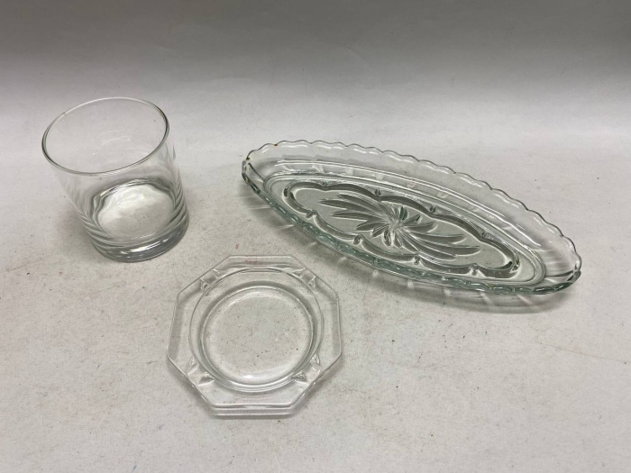 Селедочница, пепельница, стакан для виски, стекло