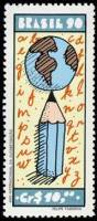 (№1990-2372) Марка Бразилия 1990 год "Год грамотности", Гашеная