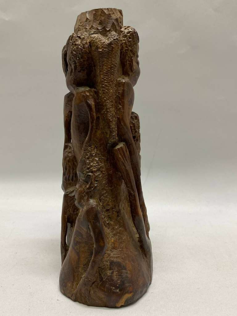 Статуэтка африканская семья Эбеновое дерево Африка (состояние на фото)