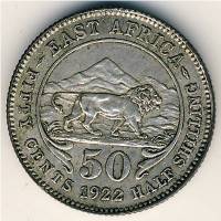 (№1921km20) Монета Восточная Африка 1921 год 50 Cents