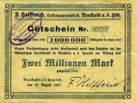 (№1923) Банкнота Германия 1923 год "2,000,000 Mark"