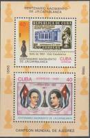 (1988-058) Блок марок  Куба "Х. Корсо и Р. Капабланка"    100 лет со дня рождения Хосе Рауля Капабла