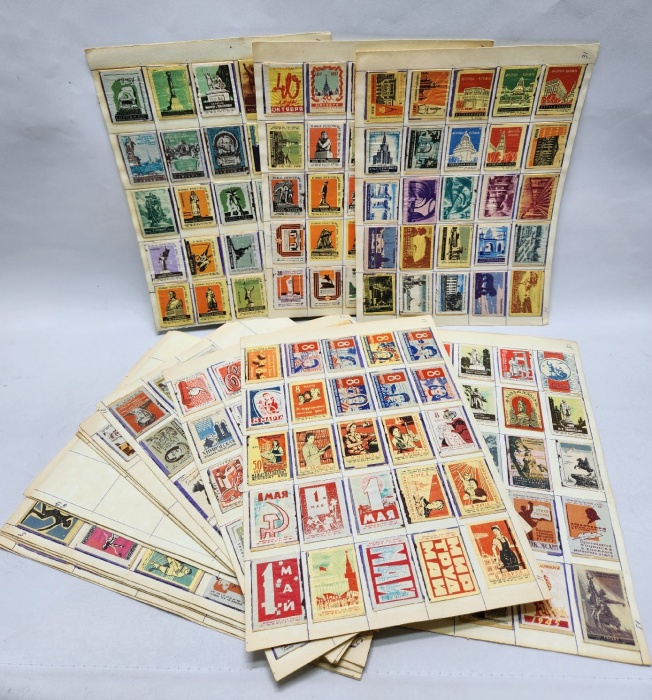 Набор спичечных этикеток, разные темы (17 альбомных листов)