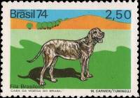 (№1974-1461) Марка Бразилия 1974 год "Фила Бразилейро canis волчанка familiaris", Гашеная