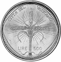 () Монета Ватикан 1968 год 500  ""   Биметалл (Серебро - Ниобиум)  UNC