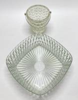 Салатник + конфетница с ручкой, стекло, хрусталь, СССР