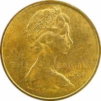(№1966km2) Монета Гамбия 1966 год 3 Pence