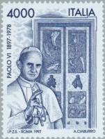 (№1997-2536) Марка Италия 1997 год "Папа Павел VI", Гашеная