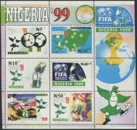 (№1999-22) Блок марок Нигерия 1999 год "ФИФА", Гашеный