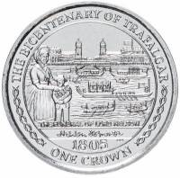 (2005) Монета Остров Мэн 2005 год 1 крона "Нельсон. Похоронная процессия"  Серебро Ag 925  PROOF