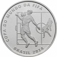 (2014) Монета Бразилия 2014 год 2 реала "Приём мяча на грудь"  Медь-Никель  PROOF