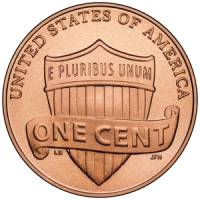(2018s) Монета США 2018 год 1 цент   Авраам Линкольн, Щит Цинк, покрытый медью  PROOF