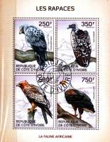 (№2014-1554) Лист марок Кот-д’Ивуар 2014 год "Хищные птицы", Гашеный