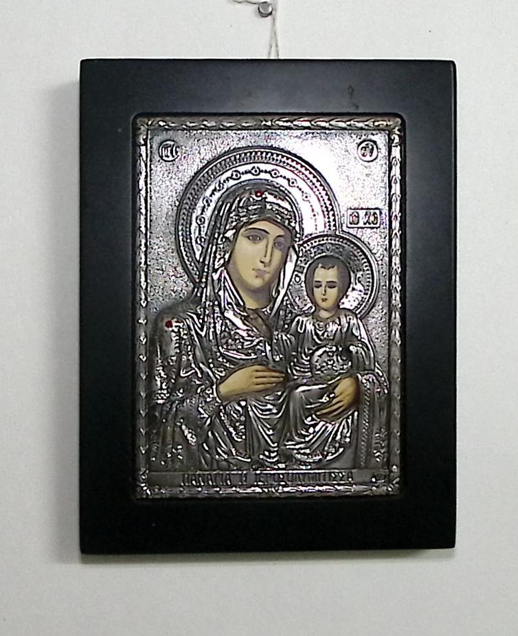 Икона Иерусалимская Божья Матерь  серебряный оклад 925 пр. стразы  холст (новая)