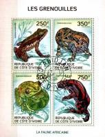 (№2014-1514) Лист марок Кот-д’Ивуар 2014 год "Земноводные", Гашеный