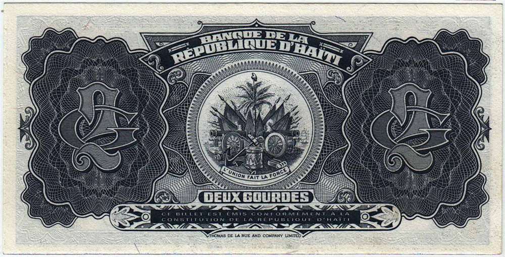 () Банкнота Гаити 1992 год 2  &quot;&quot;   UNC