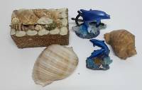 Набор морских сувениров, 5 шт, полистоун, пластик (сост. на фото)