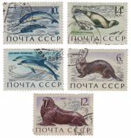 (1971-073-77) Серия Набор марок (5 шт) СССР     Млекопитающие - обитатели морей и океанов II Θ