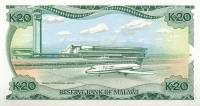 (№1986P-22a) Банкнота Малави 1986 год "20 Kwacha"