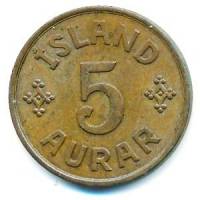 (№1940km7.2) Монета Исландия 1940 год 5 Aurar