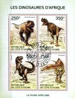 (№2014-1519) Лист марок Кот-д’Ивуар 2014 год "Доисторические Животные", Гашеный
