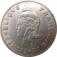 (№1967km7) Монета Французкая Полинезия 1967 год 50 Francs
